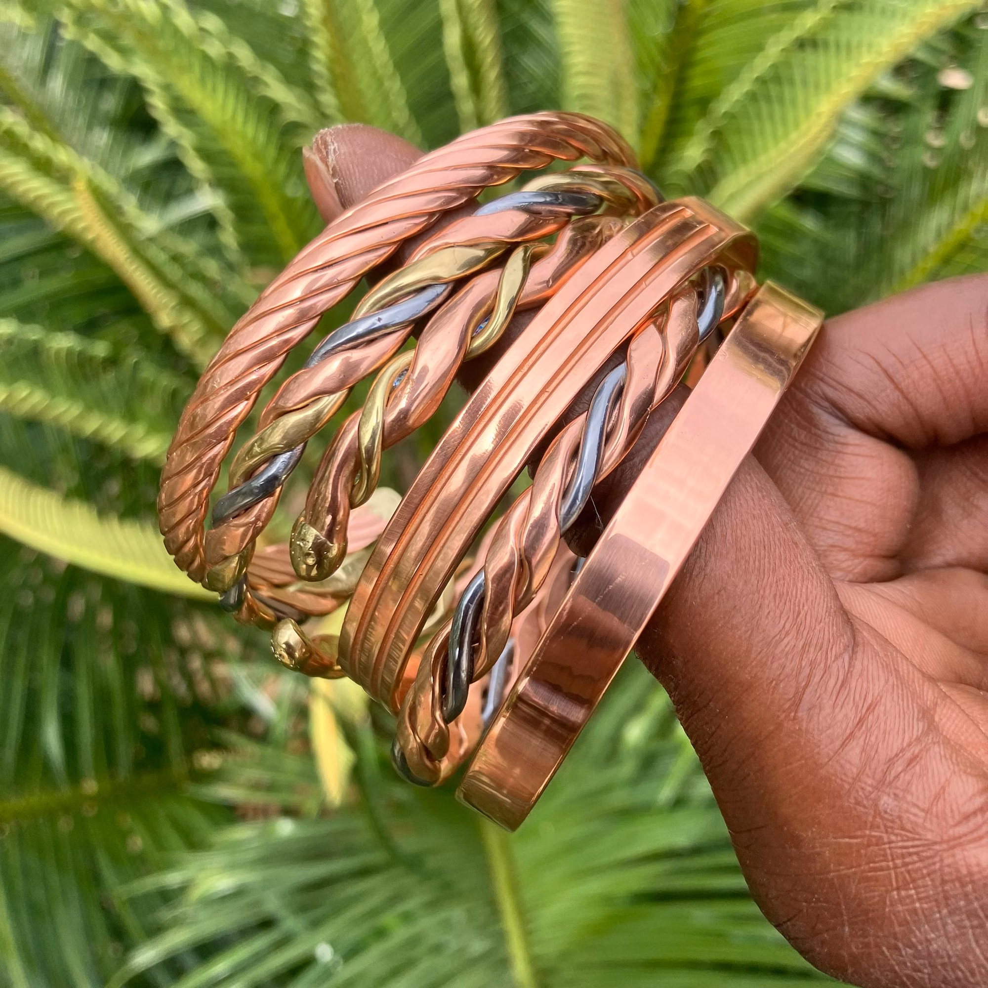 CopperTribe bangles in hand